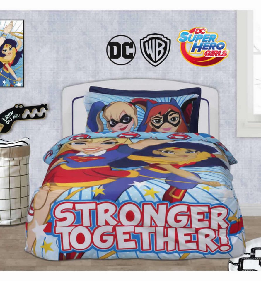 Σετ Παιδική Παπλωματοθήκη Μονή Cartoon Line Super HERO GIRLS 5005 της Das Home