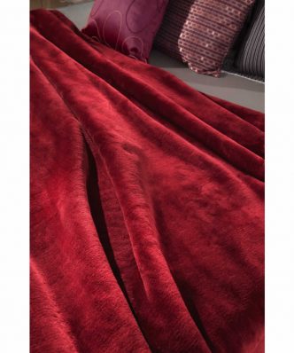 Βελουτέ Κουβέρτα Ultrasoft Μονή SMOOTH της Guy Laroche (160x220) BORDEAUX