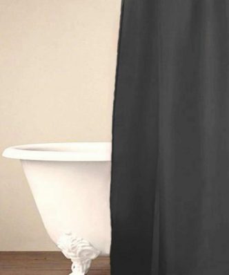 Αδιάβροχη Κουρτίνα Μπάνιου Μονόχρωμη με Κρίκους Shower Curtain SIMPLE της Palamaiki (180x200) GRAY