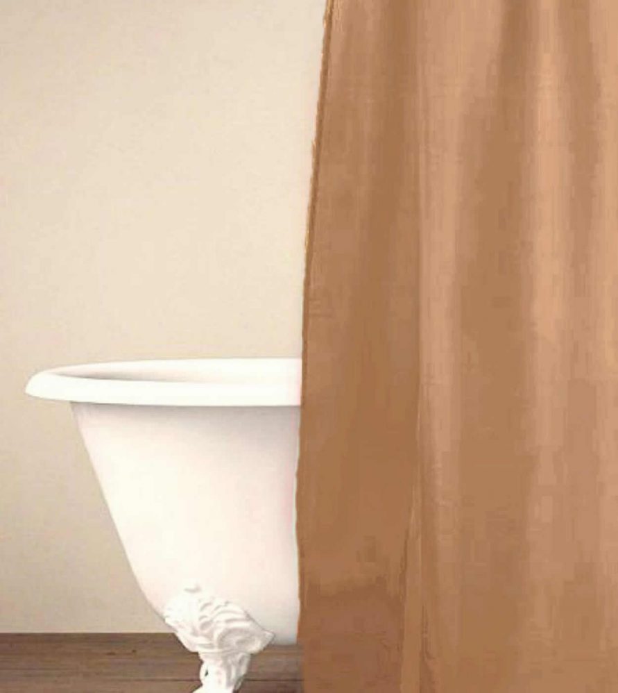 Αδιάβροχη Κουρτίνα Μπάνιου Μονόχρωμη με Κρίκους Shower Curtain SIMPLE της Palamaiki (180x200) SAND