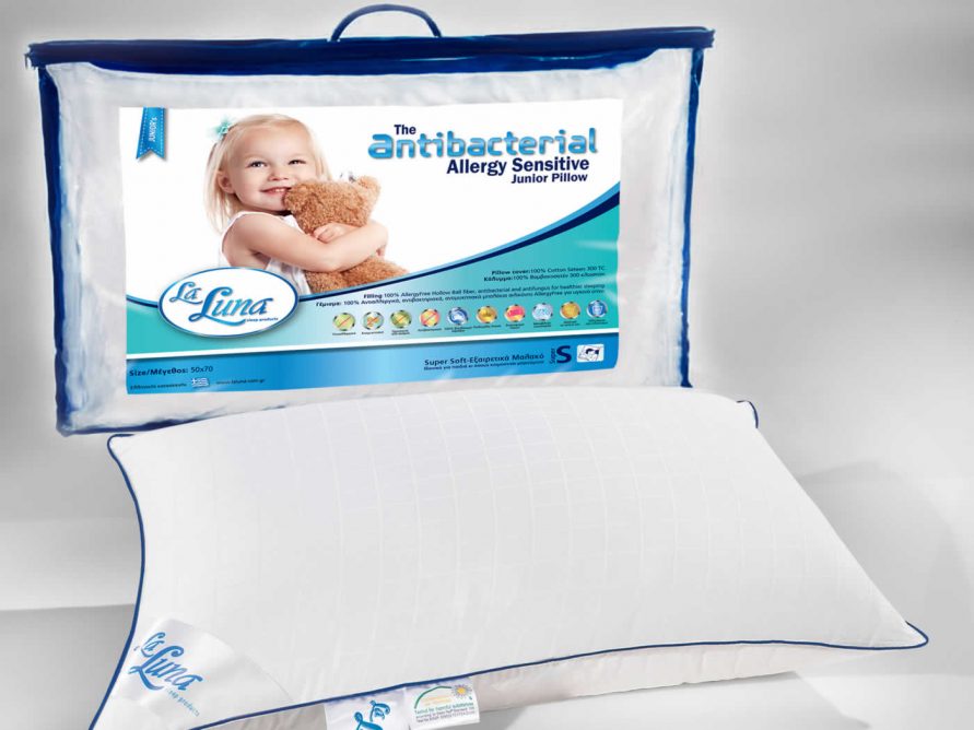 Παιδικό Αντιαλλεργικό Μαξιλάρι Ύπνου JUNIOR ANTIBACTERIAL ALLERGY FREE (50x70) της La Luna