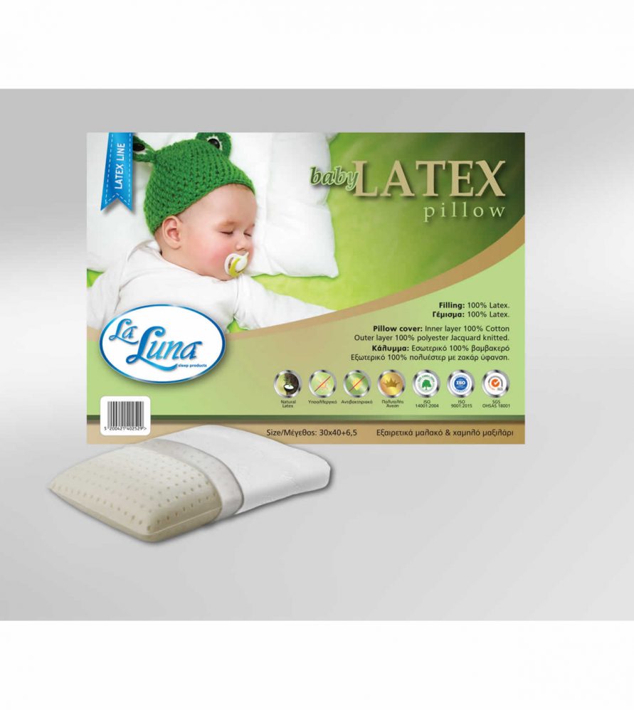 Βρεφικό Μαξιλάρι Ύπνου The baby LATEX Pillow (30x40x6,5) της La Luna