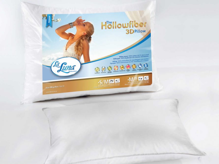 Μαξιλάρι Ύπνου HOLLOWFIBER 3D MEDIUM (50x70) της La Luna