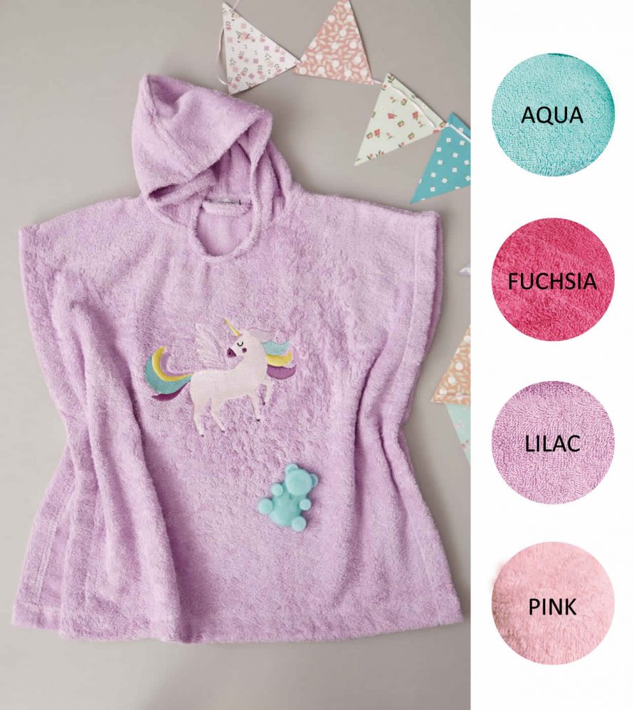 Παιδικό Πόντσο Kids Bathroom Collection UNICORN MAGIC της Palamaiki (60x120) FUCHSIA