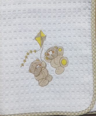 Βρεφική (bebe) Πικέ Κουβέρτα Κούνιας ΧΑΡΤΑΕΤΟΣ 96 της DIMcol (100x160) ΛΕΥΚΟ/ΜΠΕΖ
