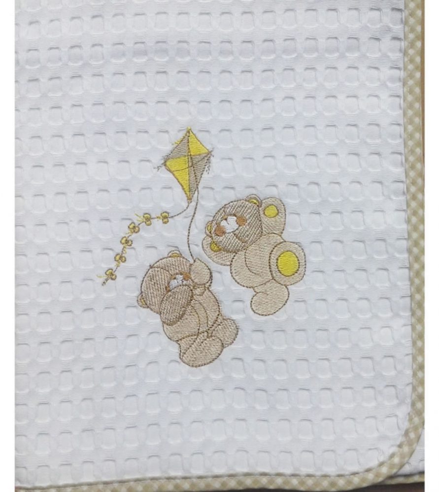 Βρεφική (bebe) Πικέ Κουβέρτα Κούνιας ΧΑΡΤΑΕΤΟΣ 96 της DIMcol (100x160) ΛΕΥΚΟ/ΜΠΕΖ