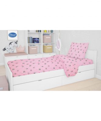 Βρεφικό (bebe) Πάπλωμα Κούνιας PANDA 111 της DIMcol (120x160) Pink