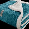 Fleece κουβέρτα Υπέρδιπλη με γουνάκι RISTRETTO της Guy Laroche (220x240) PETROL 5