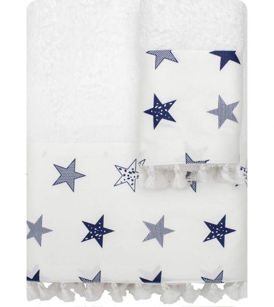 Σετ Παιδικές Πετσέτες (2τμχ) WHITE STAR της BOREA - ΜΠΛΕ