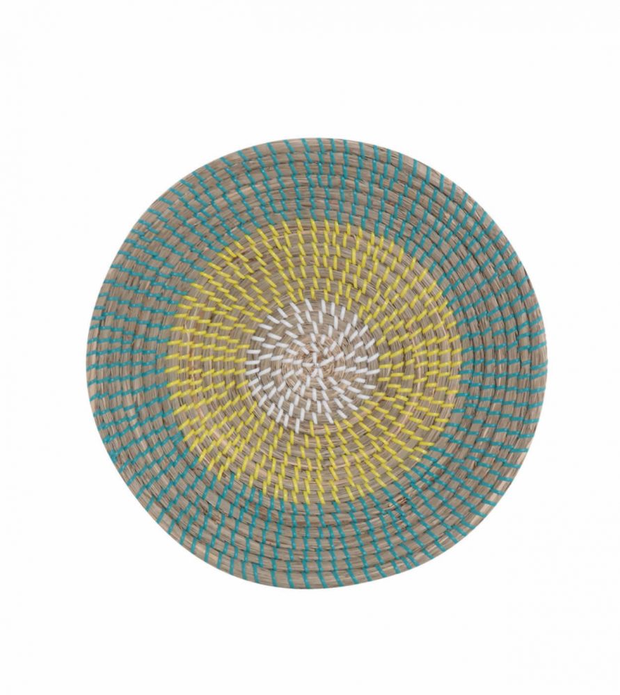 Διακοσμητικό Πιάτο Τοίχου SEAGRASS INDRA της NEF-NEF (Δ:36cm x7) YELLOW/AQUA