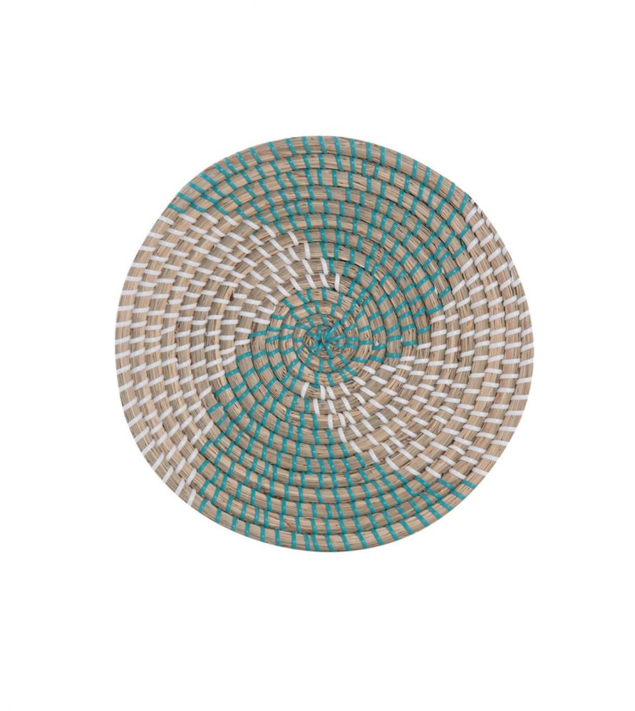 Διακοσμητικό Πιάτο Τοίχου SEAGRASS NOBLE της NEF-NEF (Δ:28cm x6) AQUA/WHITE