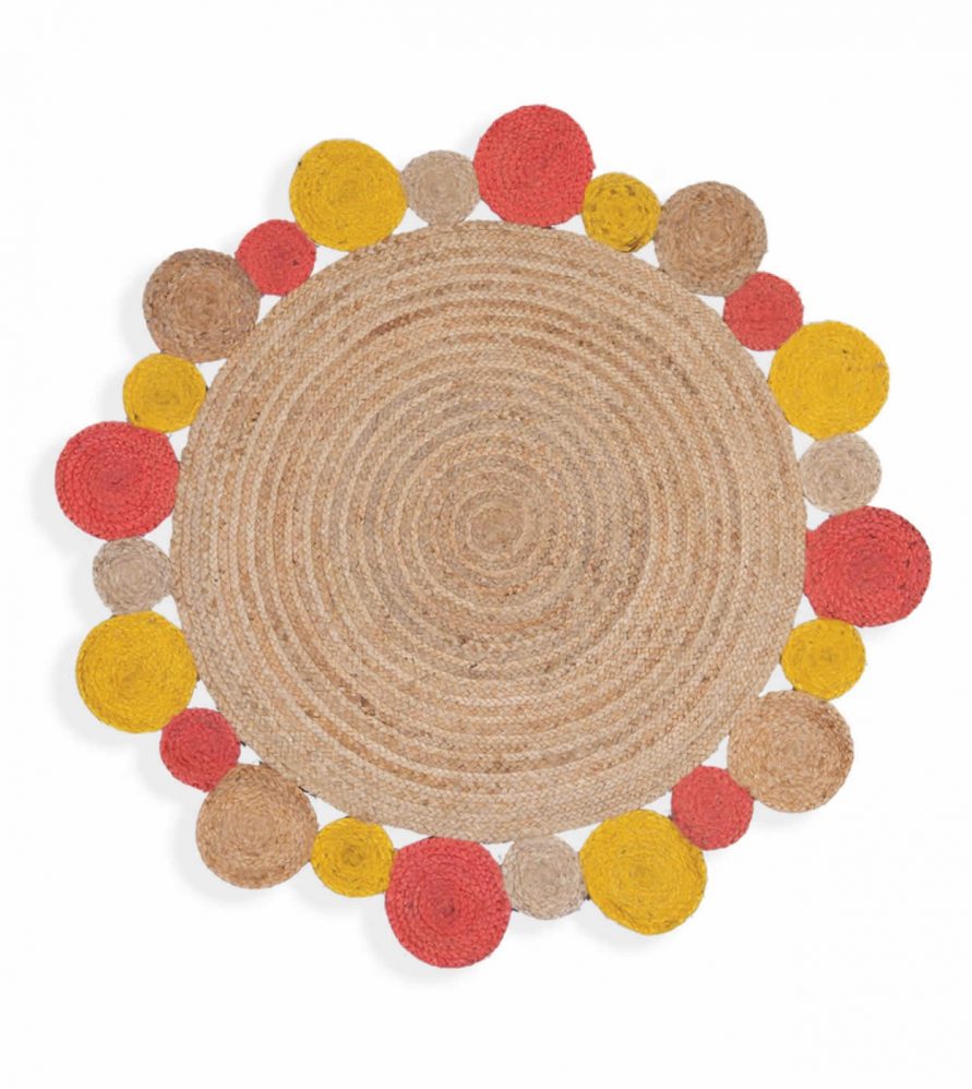 Χαλί Γιούτα JUTE της NEF-NEF (Δ:120cm) CORAL/YELLOW