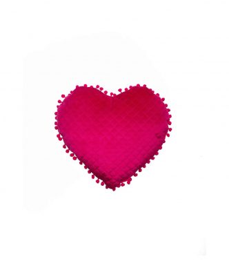 Διακοσμητικό Μαξιλάρι Καρδιά με pom pom ELWIN της Palamaiki (40x38) FUCHSIA