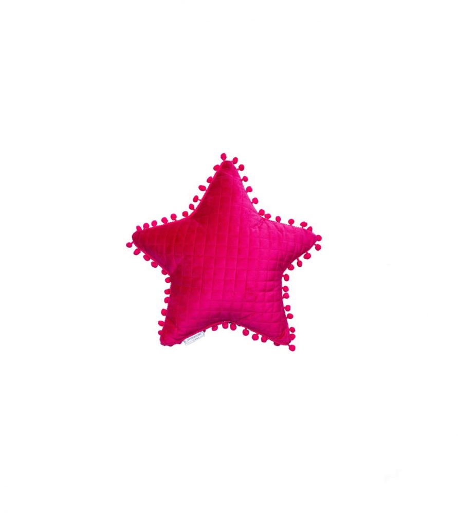 Διακοσμητικό Μαξιλάρι Αστέρι με pom pom ELWIN της Palamaiki (34x34) FUCHSIA