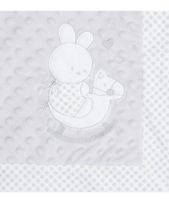 Βρεφική Fleece Κουβέρτα Κούνιας Rocking Rabbit της BOREA - Γκρι (110x140)