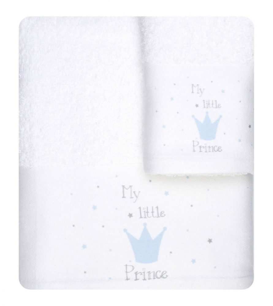 Σετ Βρεφικές Πετσέτες Μπάνιου (2τμχ) My Little Prince της BOREA - Λευκό