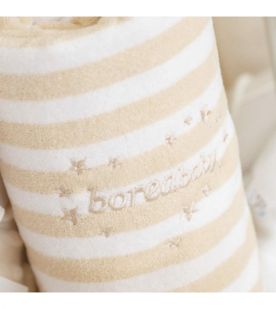 Σετ Βρεφικές Πετσέτες Μπάνιου (2τμχ) Borea Baby Ριγέ της BOREA - Εκρού