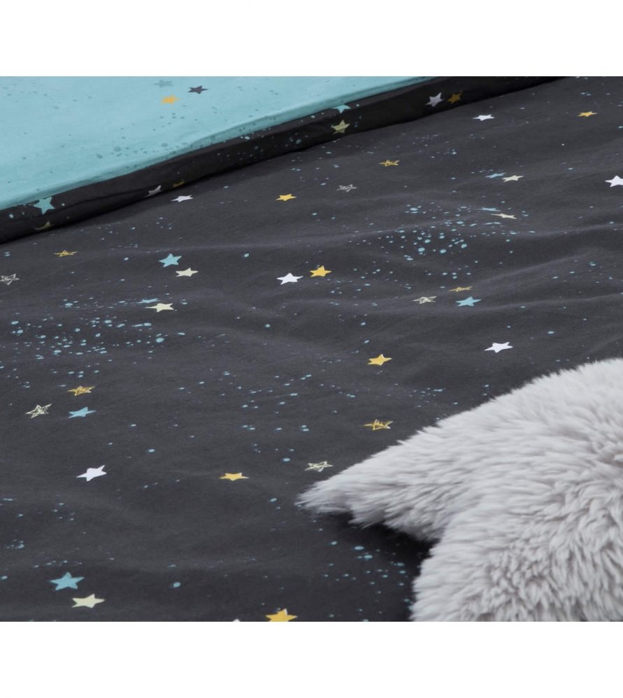 Σετ Παιδικά Φανελένια Σεντόνια Μονά YOUNG STAR της NEF-NEF (160x260) PETROL