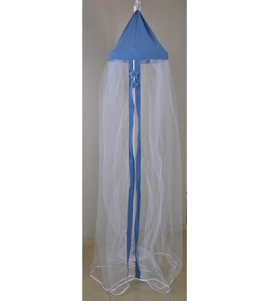 Βρεφική Κουνουπιέρα Οροφής Muslin Blue Design 374 της Baby Oliver (180x550) ΜΠΛΕ