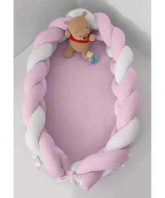 Βρεφική Φωλιά με Αποσπώμενη Πλεξούδα Design 120 της Baby Oliver (200 cm) ΛΕΥΚΟ-ΡΟΖ