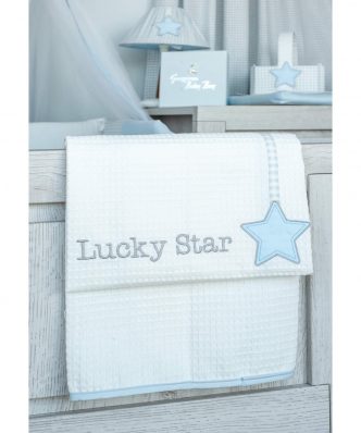 Βρεφική Πικέ Κουβέρτα Κούνιας Lucky Star Pink Design 309 της Baby Oliver (100x140)