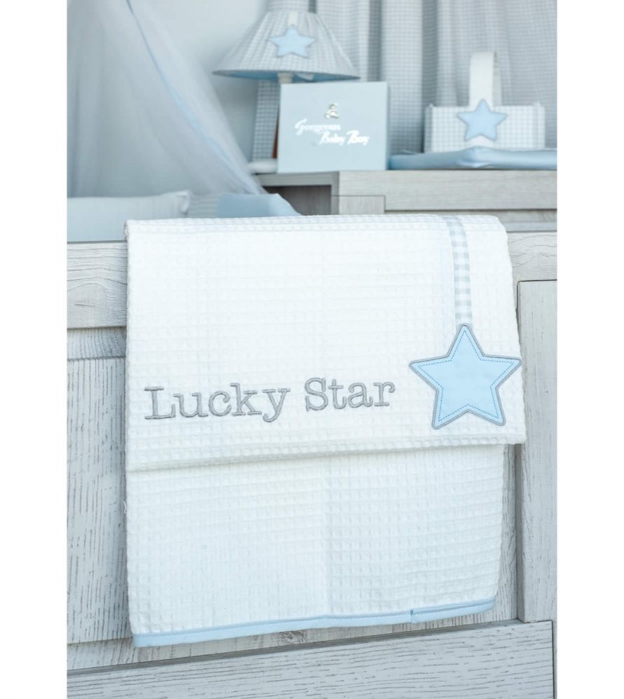 Βρεφική Πικέ Κουβέρτα Κούνιας Lucky Star Pink Design 309 της Baby Oliver (100x140)