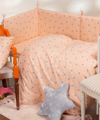 Βρεφικό Σεντόνι Κούνιας Baby Line MINI STARS της MELINEN (120x170) - ROSE
