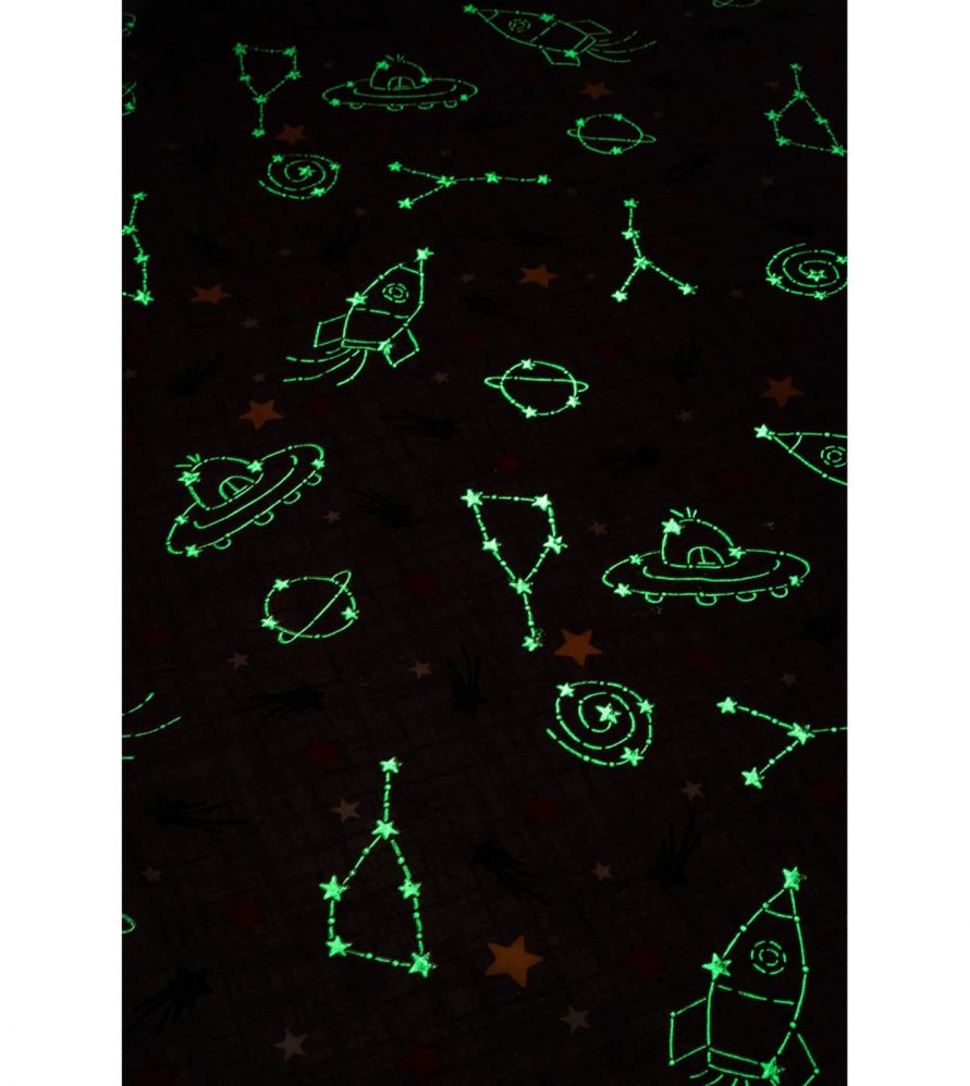 Ζευγάρι Μαξιλαροθήκες Luminous COMET της Palamaiki (50x70) - GREY (Φωσφορίζουν στο σκοτάδι)