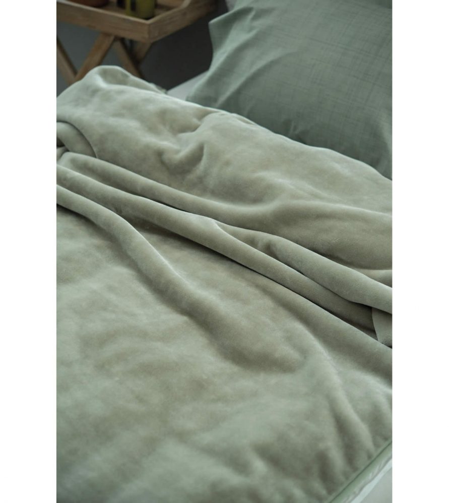 Κουβέρτα Βελουτέ Υπέρδιπλη DREAM VELOUR/2 της Palamaiki (220x240) - OLIVE