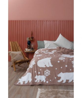 Fleece Κουβέρτα με γουνάκι Υπέρδιπλη POLO της Palamaiki (220x240) - ROSE