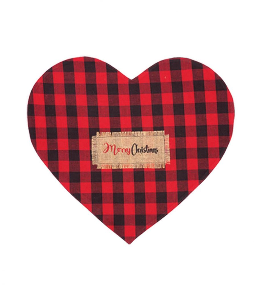 Χριστουγεννιάτικο Σουπλά 2 όψεων CHRISTMAS HEART της NEF-NEF (45x40) RED/BLACK