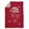 Χριστουγεννιάτικο Διακοσμητικό Ριχτάρι / Κουβέρτα Καναπέ με Γουνάκι HO HO TIME της NEF-NEF (130x180) RED
