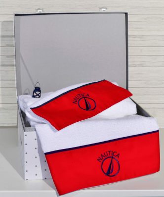 Design 916 Κόκκινο Σετ (2τμχ) Βρεφικές Πετσέτες Μπάνιου της Nautica