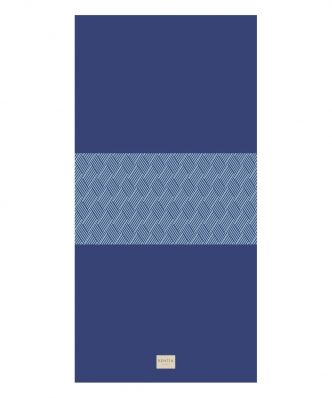 SITIA Βελουτέ Πετσέτα Θαλάσσης της ΚΕΝΤΙΑ (80x160) - DARK BLUE- LIGHT BLUE