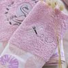 Σετ (2τμχ) Παιδικές Πετσέτες Μπάνιου Pink Swan της NIMA HOME (30x50+70x140) 1