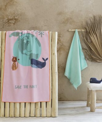 Παιδική Πετσέτα Θαλάσσης Save the Planet Jacquard της NIMA HOME (70x140)