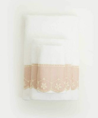 Σετ (2τμχ) Πετσέτες Μπάνιου Pretty Λευκό της BOREA