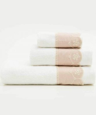 Σετ (3τμχ) Πετσέτες Μπάνιου Pretty Λευκό της BOREA