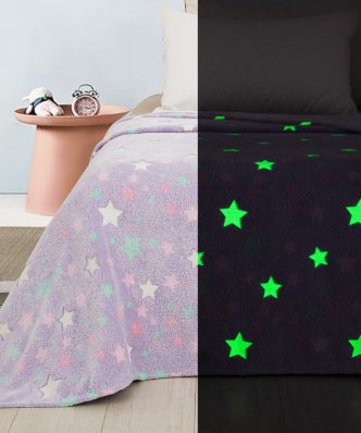 Παιδική Κουβέρτα Fleece Μονή STARS 104 της ADAM Home (160x220) – Φωσφορίζει στο σκοτάδι!
