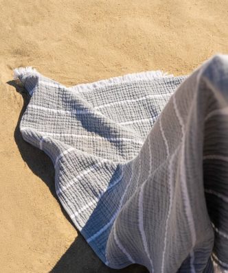 Πετσέτα θαλάσσης / Παρεό Peshtemal BEACH SUIT Water Grey 570/34 της GOFIS HOME (80x160)