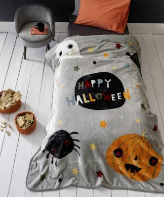 Παιδική Κουβέρτα Βελουτέ Μονή Happy Halloween της NIMA HOME (160x220)