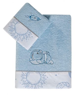 Stylish ORBIT Σετ (2τμχ) Βρεφικές Πετσέτες Μπάνιου της ΚΕΝΤΙΑ - BABY BLUE