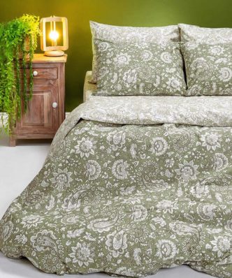 Σετ Σεντόνια Μονά Casual Line LORA της MELINEN (170x270) - OLIVE