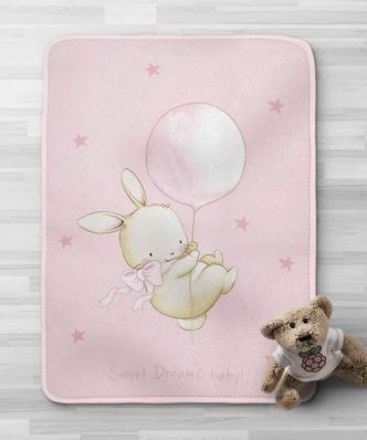Βρεφική Βελουτέ Κουβέρτα Κούνιας Sweet Dreams Baby Ροζ της BOREA (100x140)