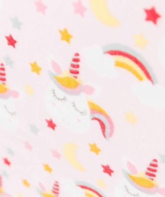 Σετ (3τμχ) Βρεφικά Φανελένια Σεντόνια Κούνιας Unicorn Ροζ της BOREA (120x160)