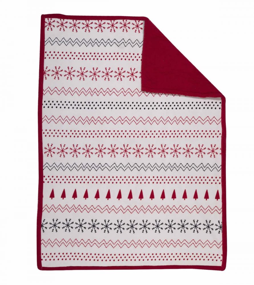 Χριστουγεννιάτικη Κουβέρτα Καναπέ HOPE ECRU/RED της NEF-NEF (130x180)