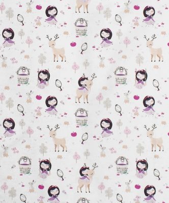 Βρεφική Παπλωματοθήκη Κούνιας Lily & Deer 179 White-Pink της DIMcol (120x160)
