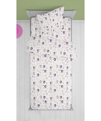 Παιδικό Πάπλωμα Μονό Lily & Deer 179 White-Pink της DIMcol (160x240)