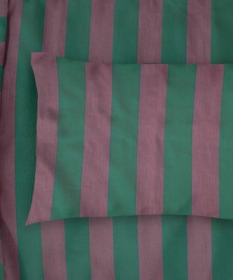 Παιδική Βαμβακοσατέν Μαξιλαροθήκη Stripes 156 Green-Antique Pink της DIMcol (50x70)