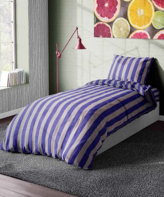 Σετ (2τμχ) Παιδικό Βαμβακοσατέν Σεντόνι Μονό Stripes 157 Purple-Grey της DIMcol (160x240)
